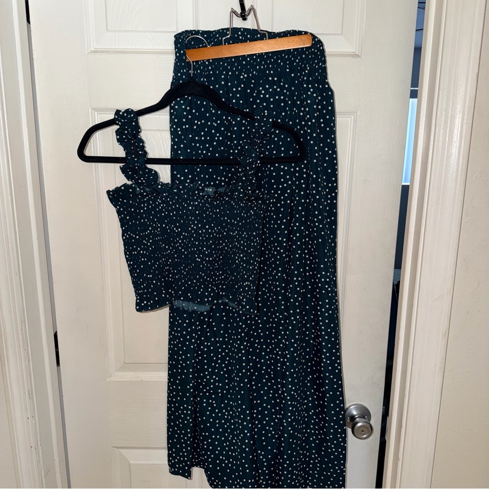 Teal Polka Dot Two-Piece Set